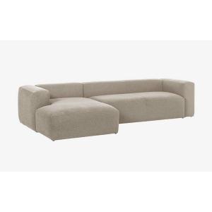 Sofá 4 plazas chaise longue izquierdo beige (3 colores)