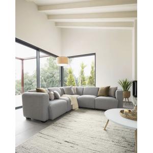 Sofá modular rinconero 5 plazas gris claro seccional