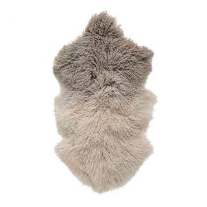 Alfombra de piel de oveja tibetana, marrón