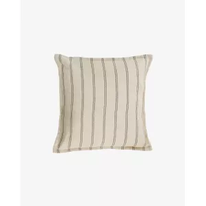 FUNDA COJÍN EMELI 100% LINO RAYAS NEGRO 45 X 45 CM