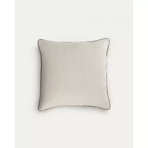 FUNDA COJÍN ALCARA BLANCO CON BORDE GRIS CLARO 45 X 45 CM