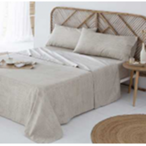 JUEGO DE SÁBANAS SELLA BEIGE MICROFIBRA CEPILLADA CAMA DE 200