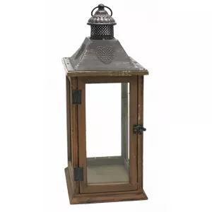 FAROLILLO DE MADERA 21X21X48 CM MARRÓN