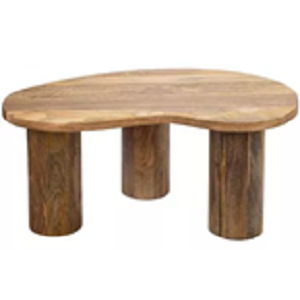 Mesa de centro madera maciza curva madera de mango
