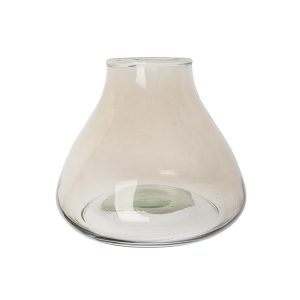 JARRÓN DE VIDRIO CON UN DIÁMETRO DE 12 CM Y UNA ALTURA DE 11 CM