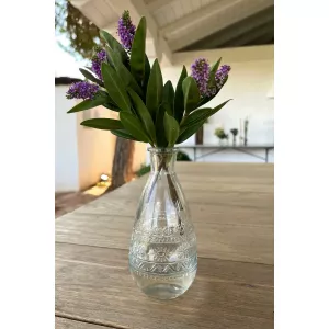 FLORERO DE CRISTAL CON DISEÑO ROMA TRANSPARENTE