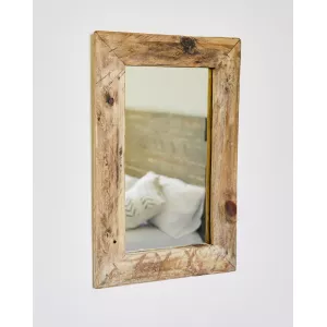 ESPEJO AZALEEMARCO DE MADERA RECUPERADA. 48 X 72 CM