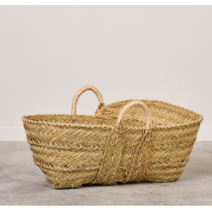 LEÑERO DE ESPARTO CON DOS ASAS LATERALES
