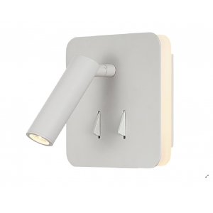 APLIQUE CUADRADO COLOR BLANCO MATE LED DE LECTURA Y AMBIENTE