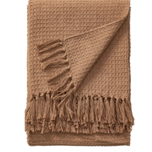 MANTA DE ALGODÓN AMALIA MARRÓN CLARO 125X150CM