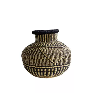 CESTA AFRICANA TINY JEMIMA B&W DE FIBRA NATURAL