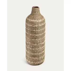 Jarrón grande Umma de bambú y fibras naturales con acabado natural
