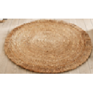 ALFOMBRA REDONDA DE YUTE CON FLECOS, AFTAS 120CM