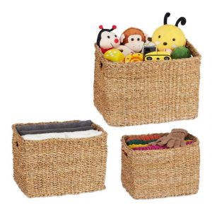 3 cestas de almacenaje trenzadas