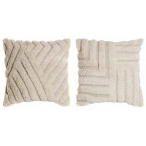 COJÍN 45X45 BORREGO CREMA RAYAS