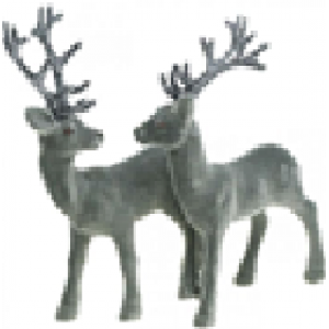 DECO CIERVO FIGURA DECORATIVA RENO DECO ANTRACITA H20CM 2PCS