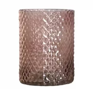 Florero de vidrio en color marrón de 15x15x20cm