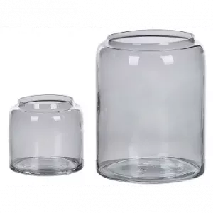 Jarrón decorativo en vidrio gris H20 11