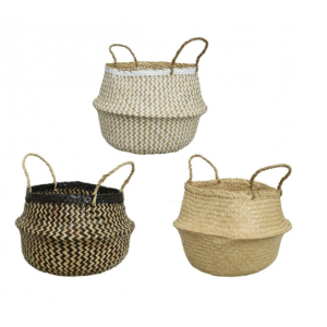 CESTA DE FIBRA NATURAL 3 COLORES 35CM