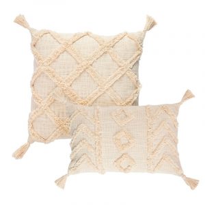 PACK DE COJINES DE ALGODÓN BLANCO MARFIL