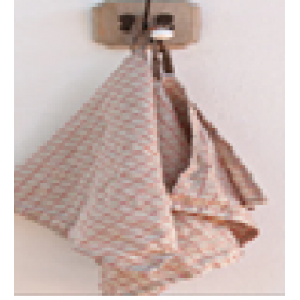 SET DE DOS PAÑOS DE COCINA DE LINO CUADROS ROJOS