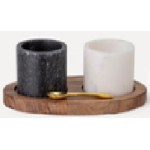 SET DE BOTES DE MÁRMOL CON BANDEJA FLORIO, 4 PZAS.MEDIDAANCHO 10 CM, ALTO 6 CM, FONDO 5 CMCAPACIDAD DE LOS TARROS: 50 ML