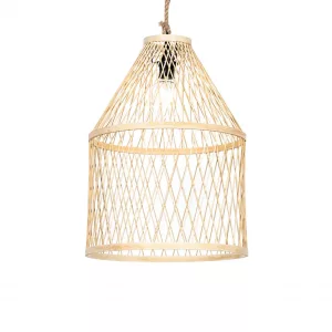 Lámpara colgante exterior rural ratán 40x55 cm - Calamus