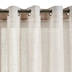 Cortina con ollaos beige cortinas salón translucida 280 x 300