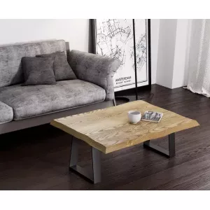 Mesa auxiliar de centro madera de fresno maciza 120x43x84cm