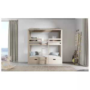 Litera infantil 3 camas 1 agua Casita