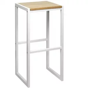 Pack de 2 taburetes altos iCub 36x32x75cm Natural Blanco estilo nórdico industrial Box Furniture