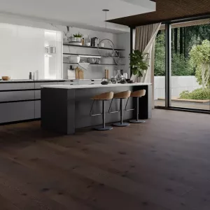 Parquet multicapa Monolama Rustic XXL roble chocolate mate 219x25 cm