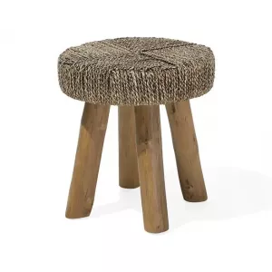 Mesa auxiliar de madera de teca clara ⌀ 44 cm KELSEY