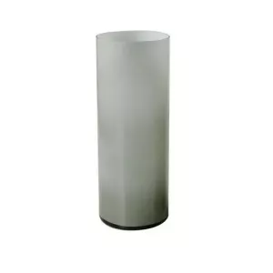 Jarrón Florero cilindro vidrio opaco gris plomo 15X39