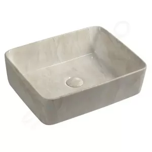 Sapho Dalma - Lavabo sobre encimera, 48x38 cm, sin orificio para grifo, marfil MM527