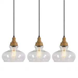 Set of 3 Pendant Lamp Vino 2 Clear
