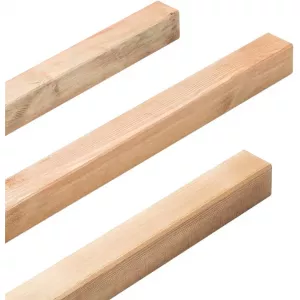 Postes de madera de pino impregnada en 18 tamaños con cabezal plano · Postes cuadrados marrones para vallas, Marrón