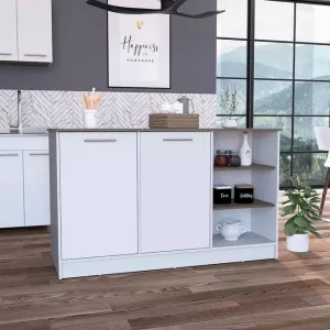 Isla de Cocina Ginger con Almacenamiento Espacioso y Encimera