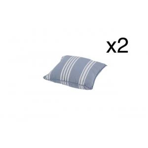 Pack de 2 cojines decorativos 45x45 cm rayas azul - Deco