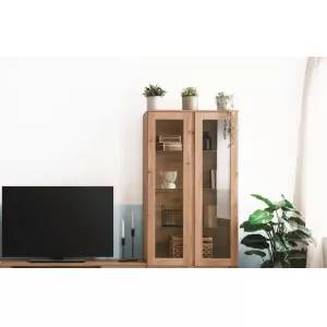 Conforama Vitrina 2 puertas con cristal SKIPPER , roble