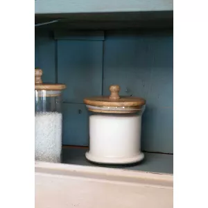 Tarro De Cristal Con Tapa De Madera Ancho