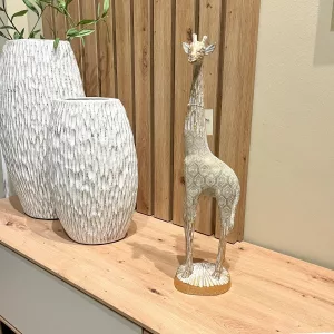 Figura jirafa dorada 16x12x60