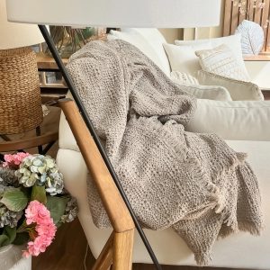 Manta sofá beige topo