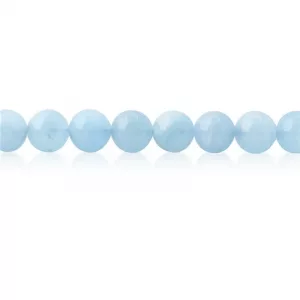 Cuentas de aguamarina natural 3A, redondas, 10 mm, agujero 1,2 mm, Sobre 40 piezas, tira de 39 cmv