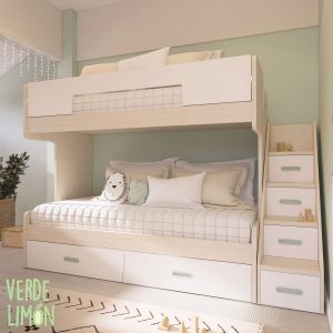 Cama Litera con mueble escalera Martina