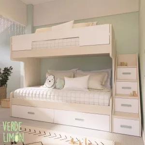 Cama Litera con mueble escalera Martina