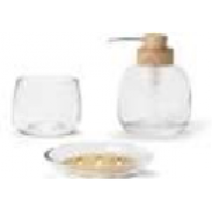 Portacepillos de baño está hecho de vidrio transparente, tiene una forma