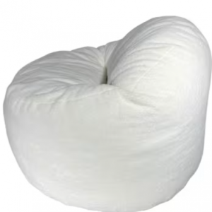 Puff de tela rizada blanco 100 cm