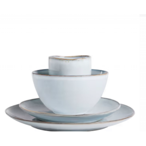 Vajilla de cerámica gris de 16 piezas