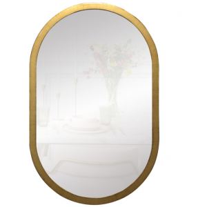 Espejo ovalado de pared, oro envejecido, ancho de moldura 2.5 cm